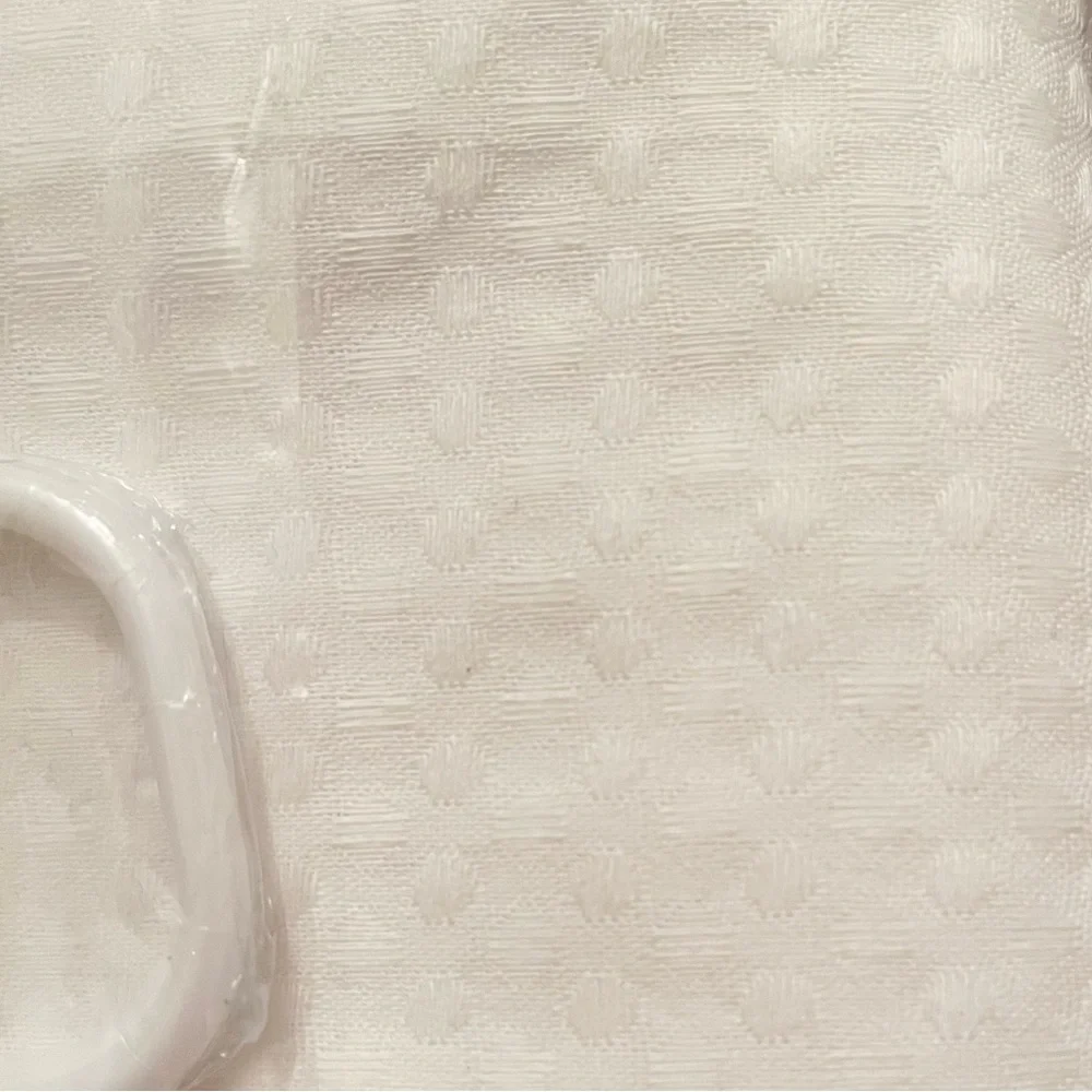 Waffle Weave Fabric Shower Curtain Heavyweight Hotel Luxury